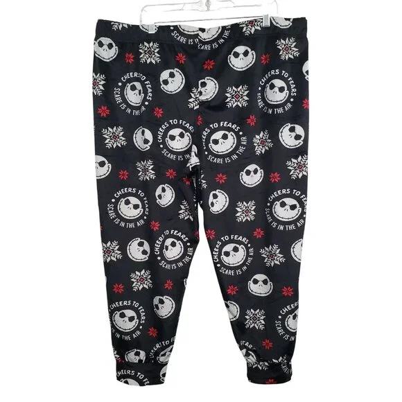Disney Nightmare Before Christmas 3X Pants Velvety Fleece Jack Skellington Snow - Picture 2 of 9